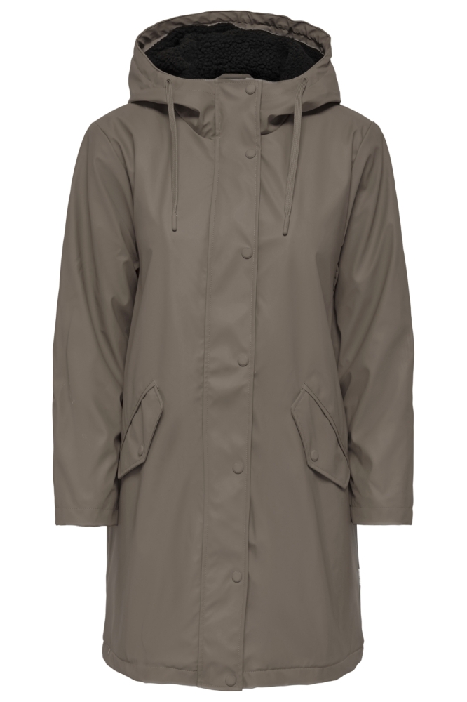 ONLSALLY RAINCOAT OTW NOOS 15206116 WALNUT/BLACK TEDDY
